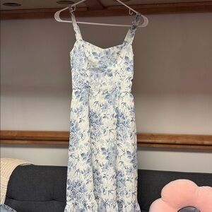 Floral Blue and White Maxi Dress